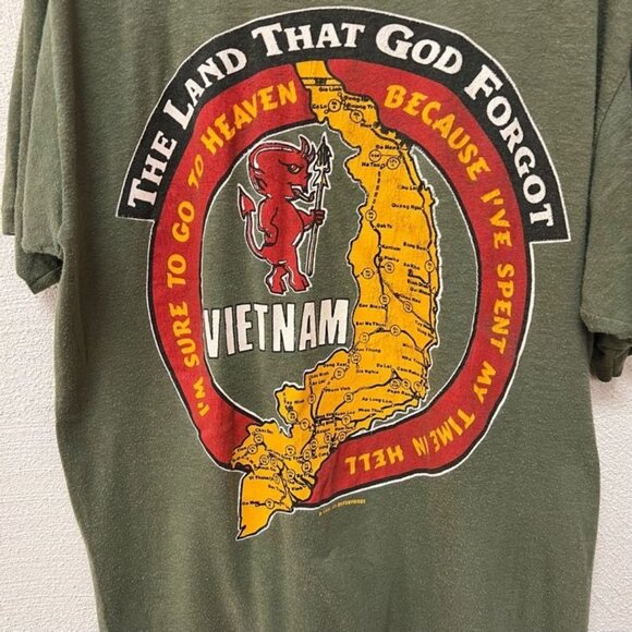 VTG 1986 Vietnam Devil Military Heaven Hell MTF USA Single Stitch Tee sz Medium - Picture 2 of 6